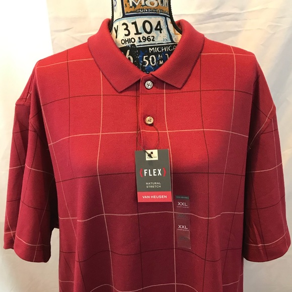🇺🇸ALS🇺🇸 NWT XXL Red Van Heusen Polo Shirt - Picture 2 of 13